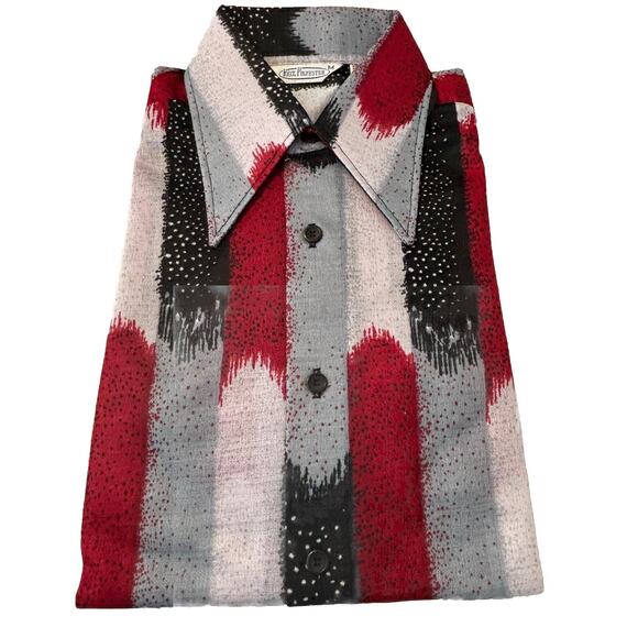 Vtg 70s Polyester Men’s Dress Shirt Long Sleeve Button Front Size M - Picture 7 of 7